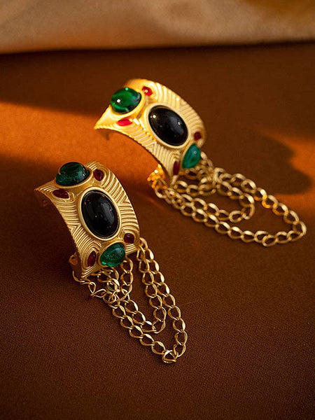 Gold Chains Tasseled Eardrop Earrings