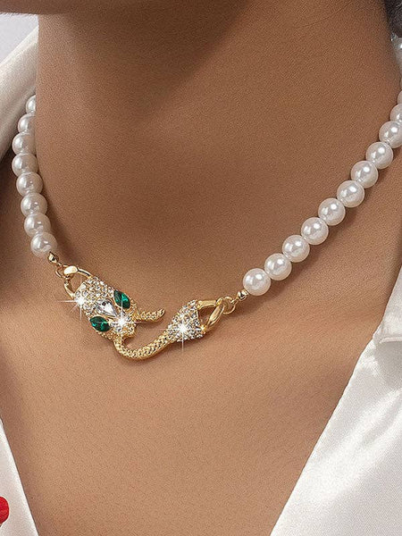 Beaded Snake Shape Dainty Necklace