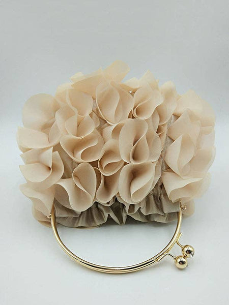 Three-Dimensional Flower Handbags: Apricot / One_size