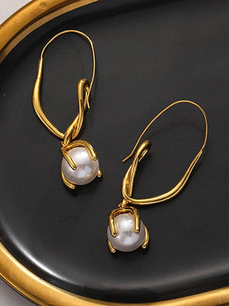 Geometric Drop Earrings: GOLD