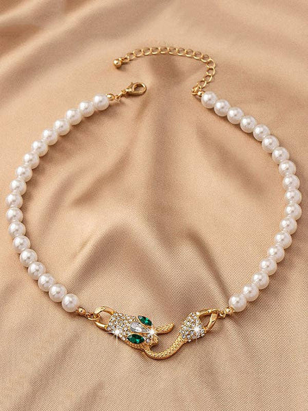 Beaded Snake Shape Dainty Necklace