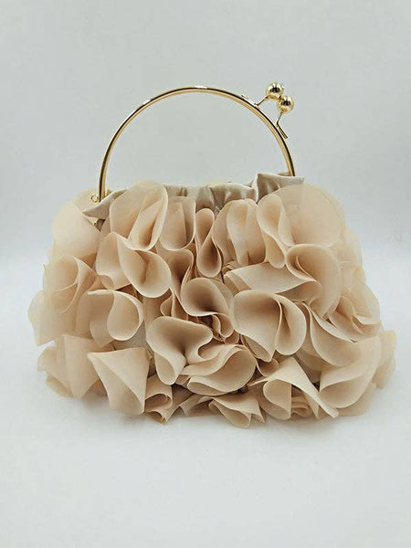 Three-Dimensional Flower Handbags: Apricot / One_size
