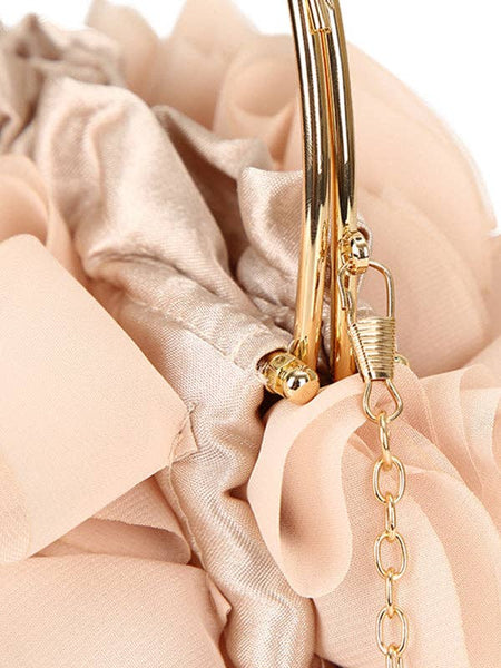 Three-Dimensional Flower Handbags: Apricot / One_size