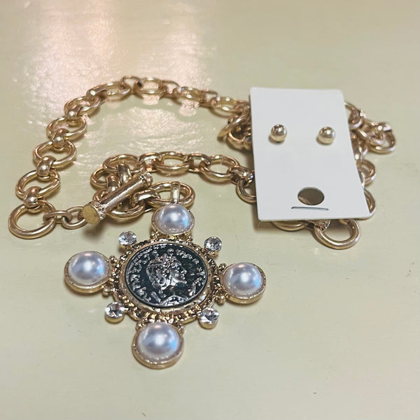 Coin Toggle with Pearl Accent Set