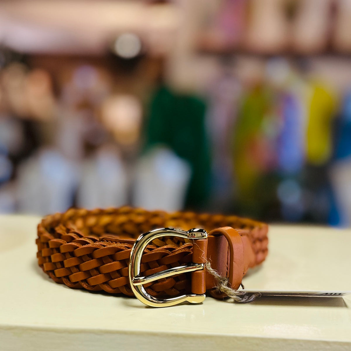 Classic Leather Braided Belt – Indigo display picture 2