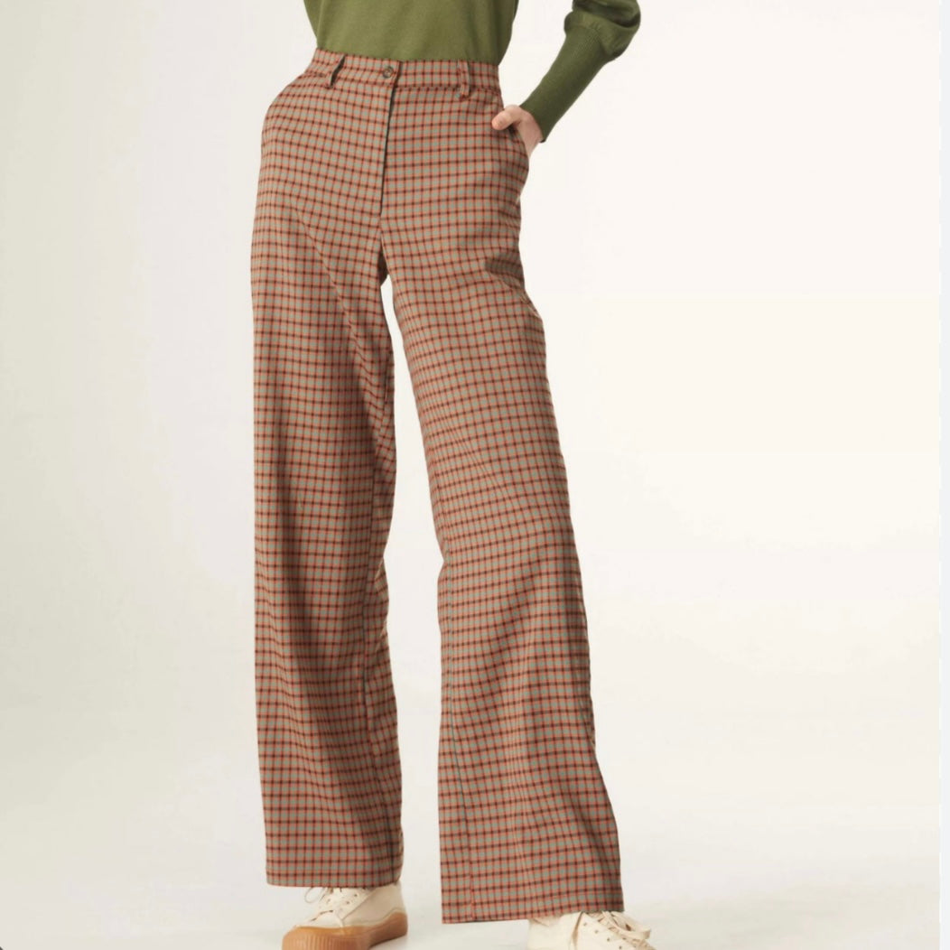 Fantastica Checks Wide Leg Fall Pant XL