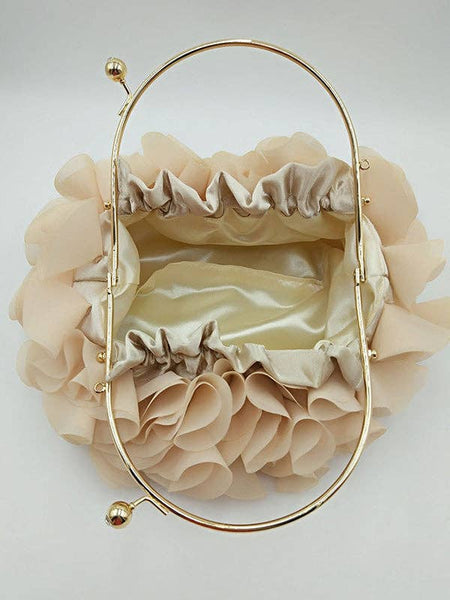 Three-Dimensional Flower Handbags: Apricot / One_size