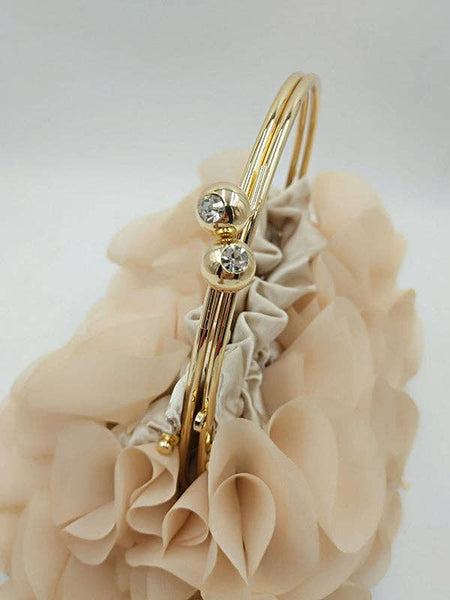 Three-Dimensional Flower Handbags: Apricot / One_size