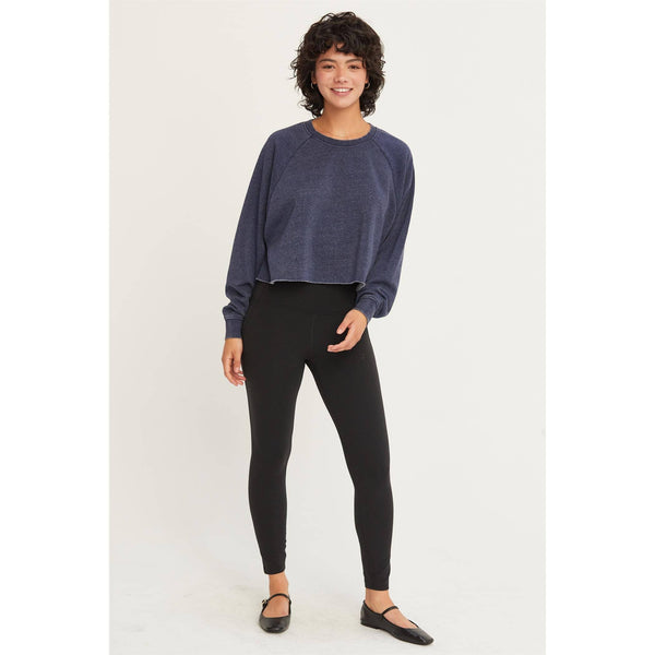 Dark Night Raw Hem Cropped Sweatshirt