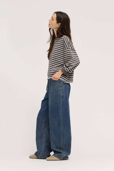Steel EASY FIT STRIPE SWEATSHIRT