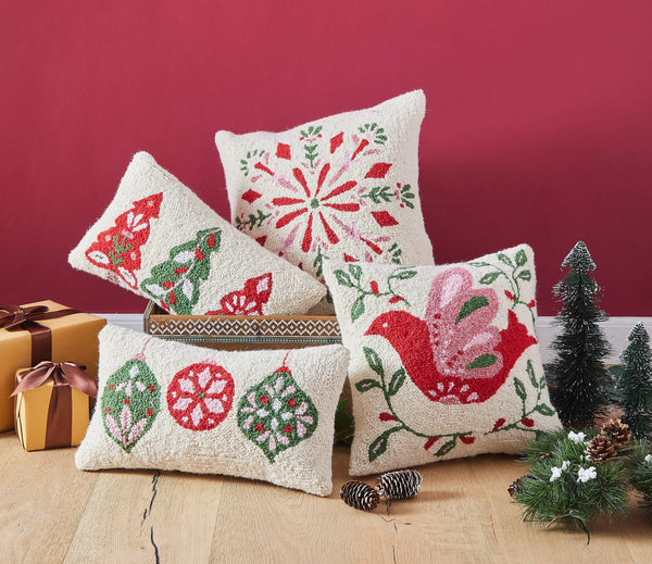 Festive Folk Dove Hook Pillow