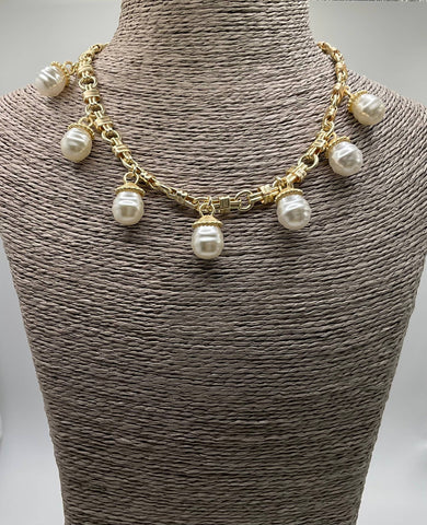 Dangling Pearl Statement Necklace