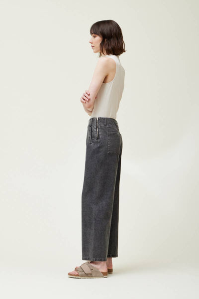 DENIM PANTS: Black Wash