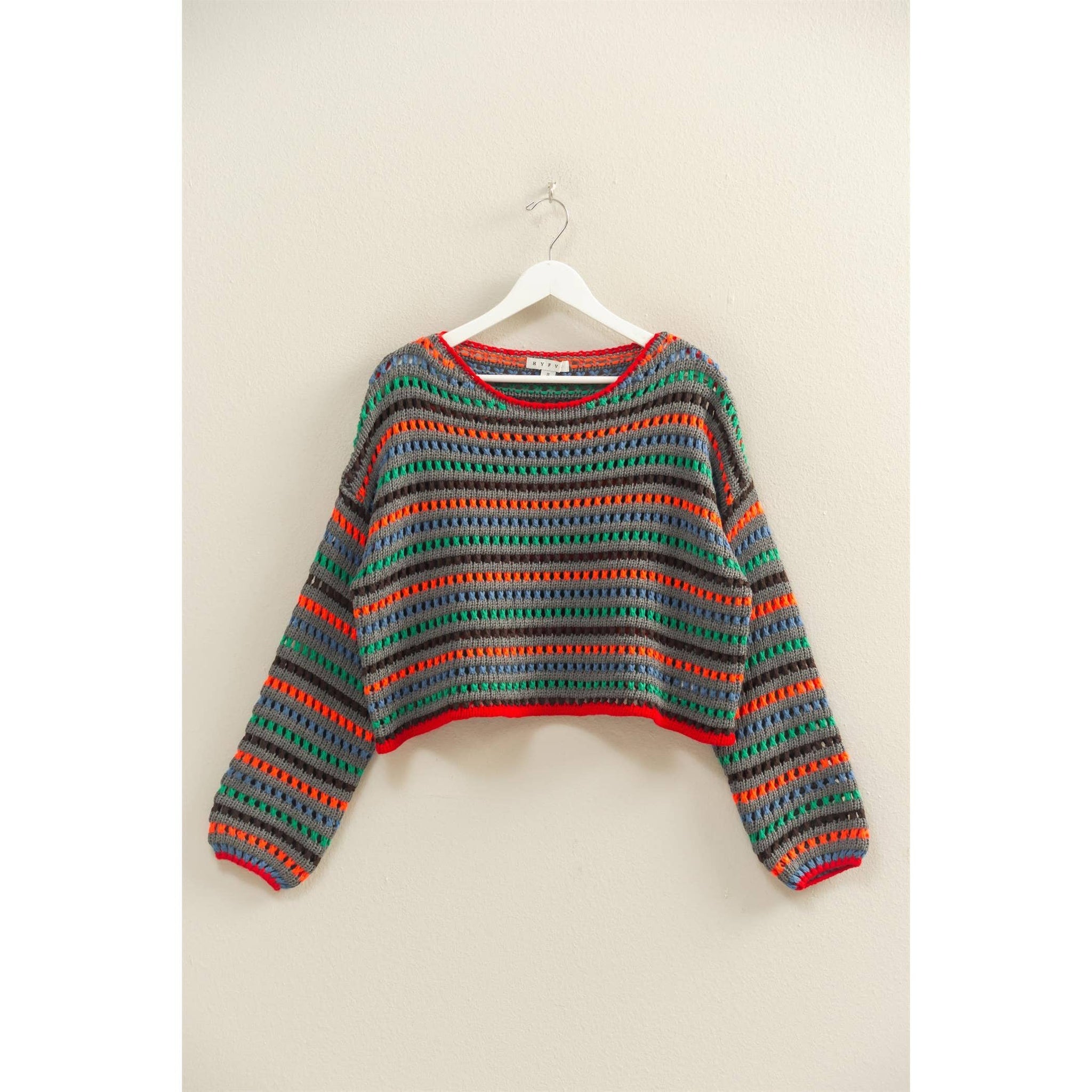 Multi Color Stripe Oversized Sweater