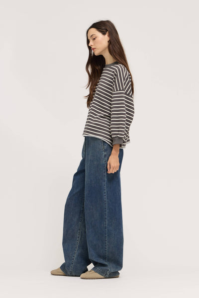 Steel EASY FIT STRIPE SWEATSHIRT