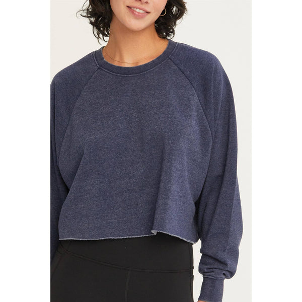 Dark Night Raw Hem Cropped Sweatshirt