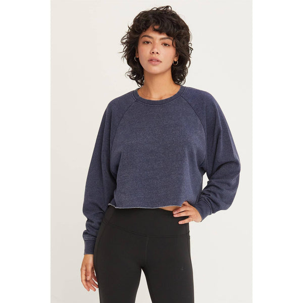 Dark Night Raw Hem Cropped Sweatshirt