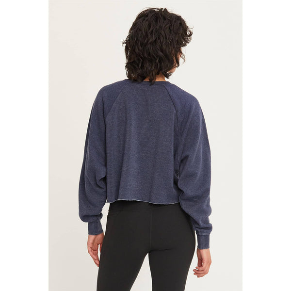 Dark Night Raw Hem Cropped Sweatshirt