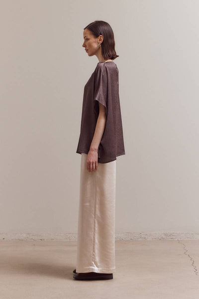 Aubergine  DRAPED LOOSE FIT TOP