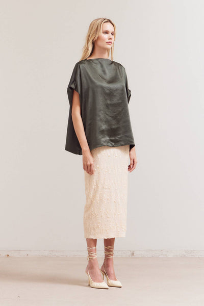 42115 - Forest DRAPED LOOSE FIT Blouse