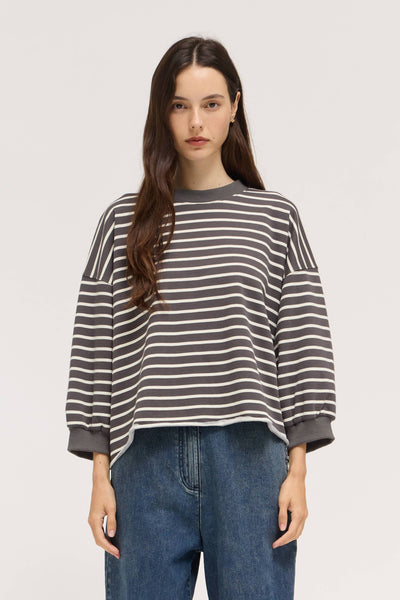 Steel EASY FIT STRIPE SWEATSHIRT
