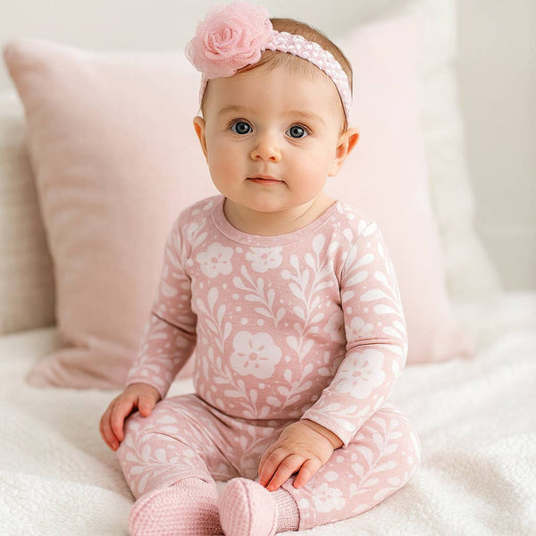 Pretty-In-Pink Floral Baby Romper