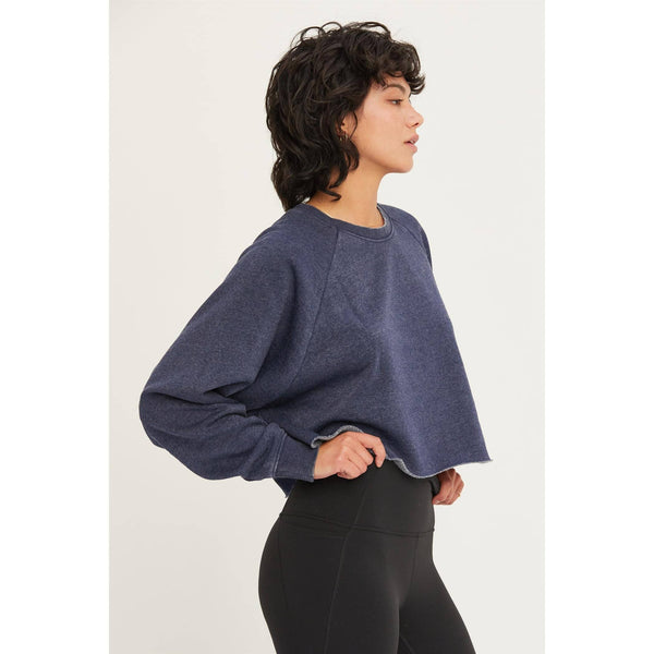 Dark Night Raw Hem Cropped Sweatshirt