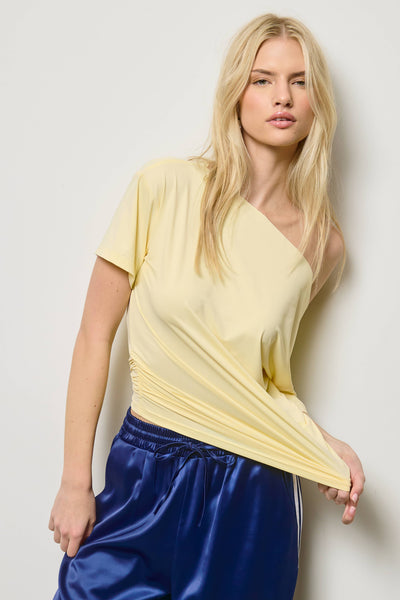 Daffy  One Shoulder Short Sleeve Top