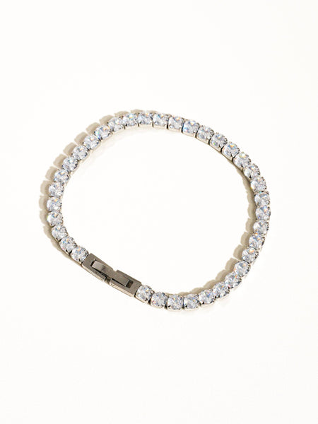 René Non-Tarnish Rhinestone Dressy Bracelet: Yellow Gold