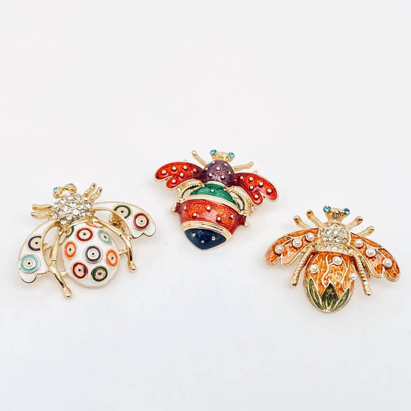 Colorful Enamel Rhinestone Bee Brooch: A