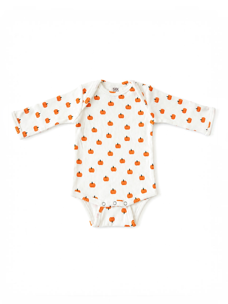 Pumpkin / Organic Pointelle Long Sleeve Bodysuit