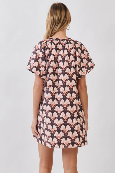 Floral Print Puff Sleeve Mini Dress