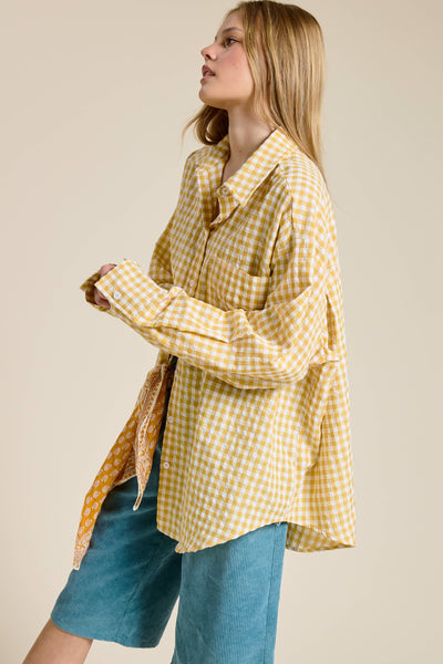 Sunflower Gingham Button Down Shirt