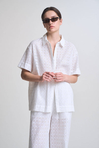 Paris Eyelet Button Up