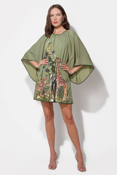 Irene Round Neck Printed Mini Dress