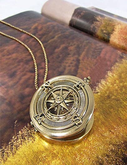 Compass  Magnifying Glass Necklace
