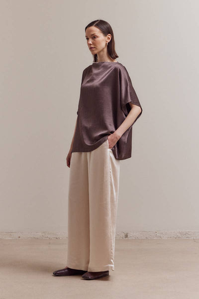 Aubergine  DRAPED LOOSE FIT TOP
