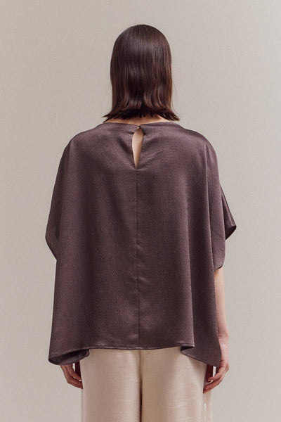 Aubergine  DRAPED LOOSE FIT TOP