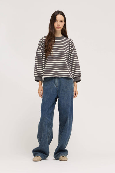Steel EASY FIT STRIPE SWEATSHIRT