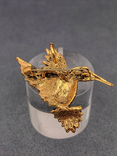 Multi-color Rhinestone Hummingbird Brooch: C