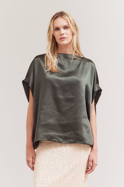 42115 - Forest DRAPED LOOSE FIT Blouse