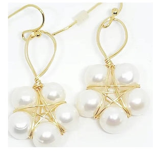Drop pearl Flower earrings