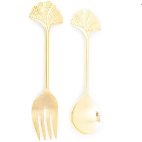 Gold fan serveware
