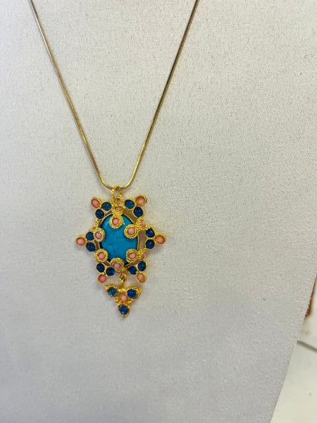 Turquoise Chandelier Necklace