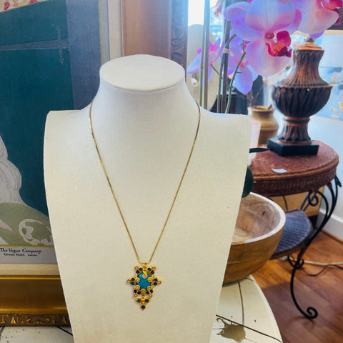 Turquoise Chandelier Necklace