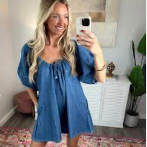Easy Fit Denim Romper