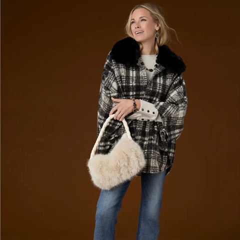 Dover Wrap with Fur Collar