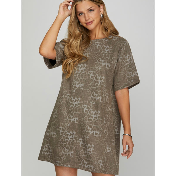 Animal Print Suede Mini