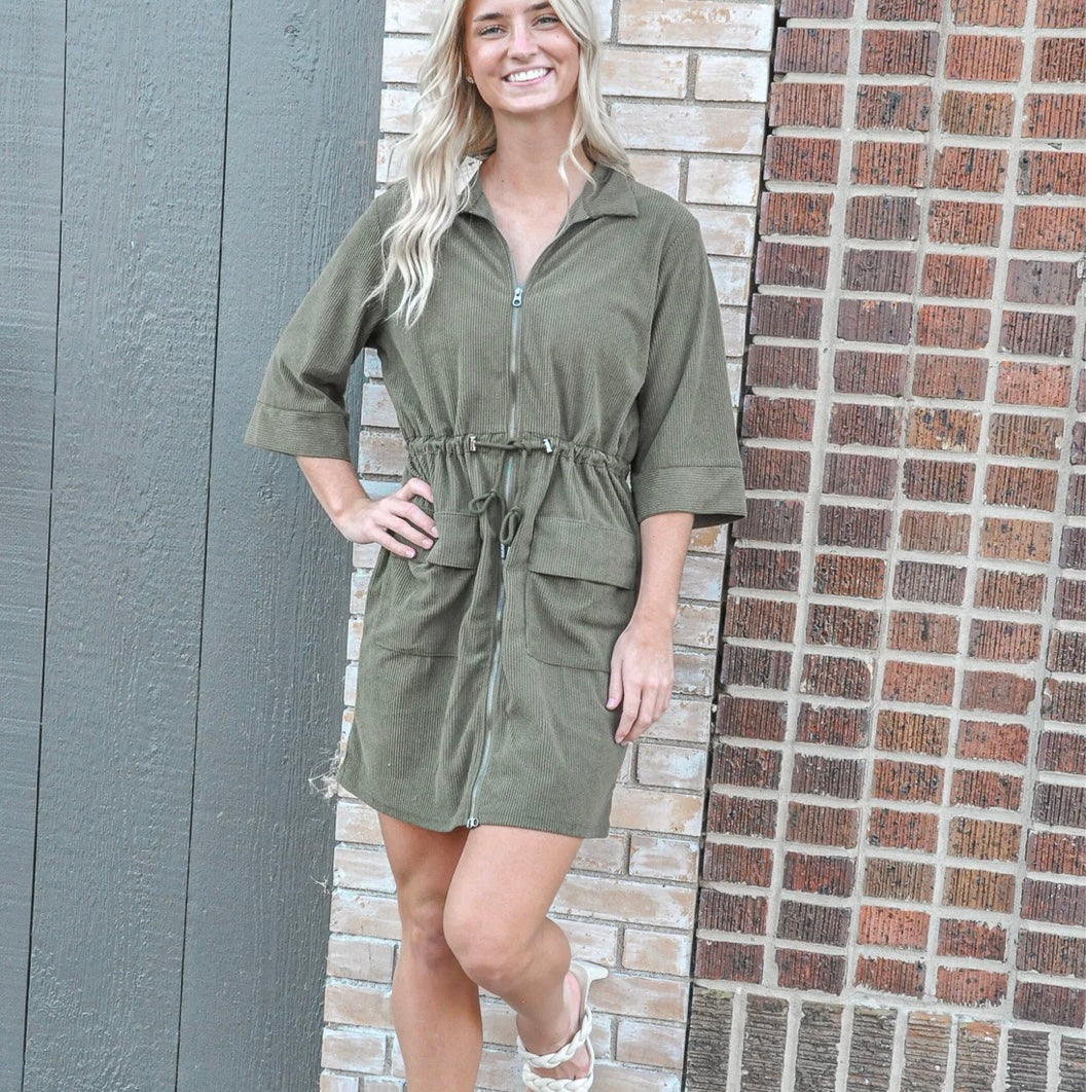 Forest Cordurory Dress