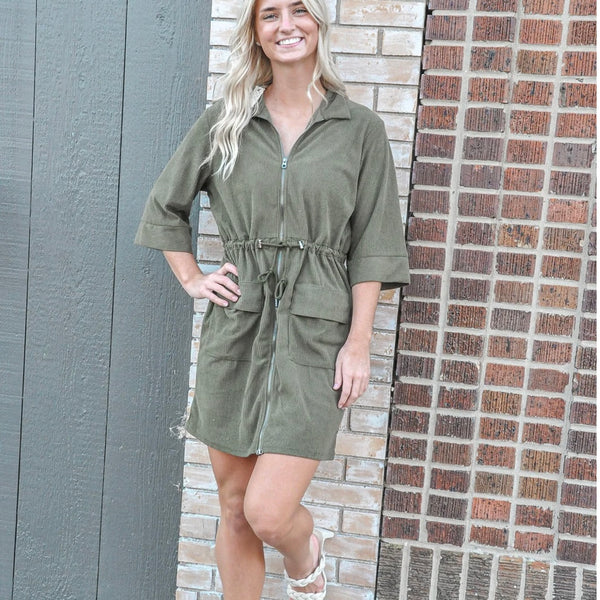 Forest Cordurory Dress